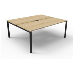 RAPIDLINE DELUXE INFINITY DESK PROFILE LEG DOUBLE SIDED 2 PERSON 1800MMW OAK/BLACK