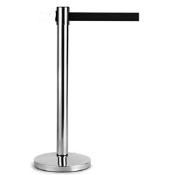 VISIONCHART RETRACTA Q BARRIER STAND SILVER WITH 2M RETRACTABLE BLACK BELT