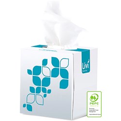LIVI ESSENTIALS FACIAL TISSUES LUXURY HYPOALLERGENIC CUBE 2 PLY 90 SHEETS BOX OF 24