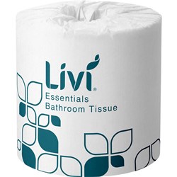 LIVI ESSENTIALS TOILET PAPER ROLLS 2 PLY 400 SHEETS BOX OF 48