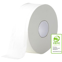 LIVI ESSENTIALS TOILET PAPER JUMBO ROLL 2 PLY 300M BOX OF 8