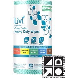 LIVI ESSENTIALS COMMERCIAL WIPES 90 SHEETS GREEN CARTON OF 4
