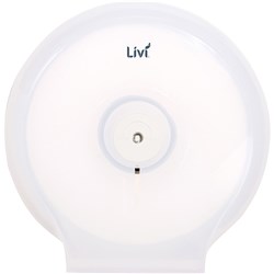 LIVI JUMBO TOILET ROLL DISPENSER SINGLE WHITE