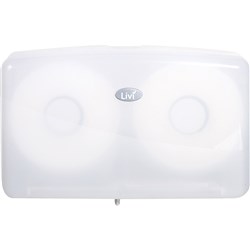 LIVI JUMBO TOILET ROLL DISPENSER DOUBLE WHITE