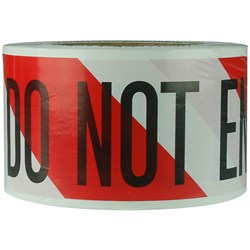 TRAFALGAR ECONOMY BARRICADE TAPE DO NOT ENTER 75MM X 150M RED AND WHITE