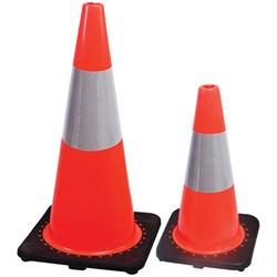 REFLECTIVE TRAFFIC CONE 365W X 270D X 710MMH PVC HIGH VISIBILITY ORANGE