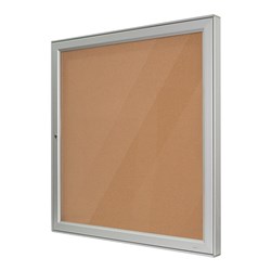 VISIONCHART TX WEATHER RESISTANT NOTICE CASE 820W X 50D X 1080MMH SILVER/CORK