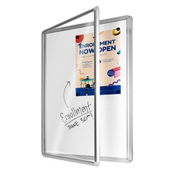 VISIONCHART NEO WHITE BOARD SURFACE NOTICE CASE HINGED DOOR A1 900W X 33D X 600MMH