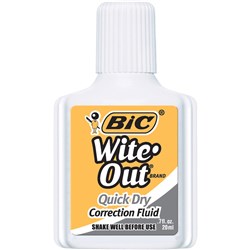 BIC WITE OUT CORRECTION FLUID PLUS QUICK DRY 20ML