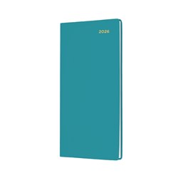 COLLINS BELMONT COLOURS DIARY B6/7 SLIMLINE WEEK TO VIEW PORTRAIT TEAL