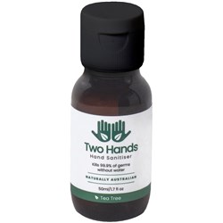 TWO HANDS HAND SANITISER 50ML GEL FLIP CAP BOTTLE 60% ALCOHOL