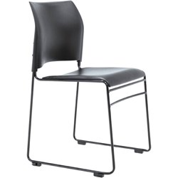 BURO MAXIM VISITOR CHAIR BLACK SLED BASE BLACK POLY BACK AND PADDED VINYL SEAT