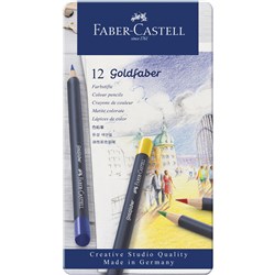 FABER-CASTELL GOLDFABER COLOUR PENCILS TIN OF 12
