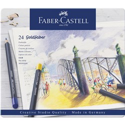 FABER-CASTELL GOLDFABER COLOUR PENCILS TIN OF 24