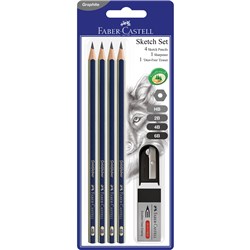 FABER-CASTELL GRAPHITE PENCIL SKETCH SET OF 6