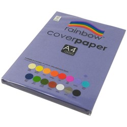 RAINBOW COVER PAPER A4 125GSM PURPLE 100 SHEETS