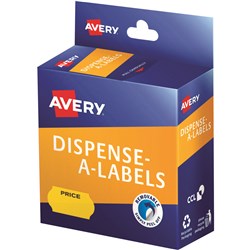 AVERY DISPENSER LABEL 26X16MM PRICE YELLOW PACK OF 300