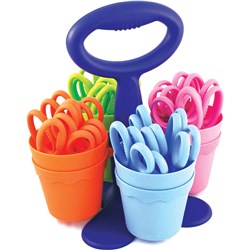 WESTCOTT SCISSOR CADDY ANTIMICROBIAL 127MM BLUNT TIP ASSORTED PACK OF 24