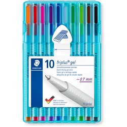 STAEDTLER 462 TRIPLUS GEL PENS 0.7MM ASSORTED WALLET OF 10