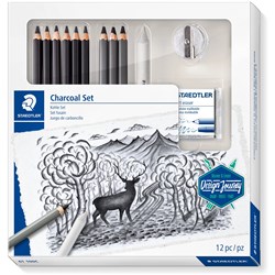 STAEDTLER LUMOGRAPH DESIGN JOURNEY MIXED SET CHARCOAL