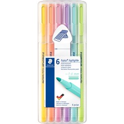 STAEDTLER 362 TRIPLUS TEXTSURFER HIGHLIGHTERS 1.0MM PASTEL WALLET OF 6