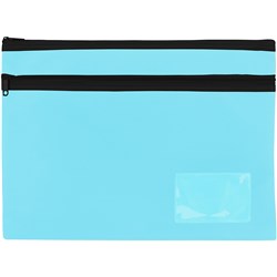 CELCO PENCIL CASE TWIN ZIP LARGE 350 X 260MM MARINE BLUE