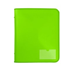 MARBIG ZIPPER BINDER WITH TECH CASE A4 2D RING 25MM LIME