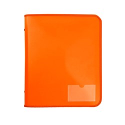 MARBIG ZIPPER BINDER WITH TECH CASE A4 2D RING 25MM ORANGE