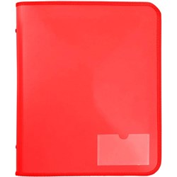 MARBIG ZIPPER BINDER WITH TECH CASE A4 2D RING 25MM RED