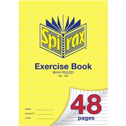SPIRAX 100 EXERCISE BOOK A4 48 PAGE 8MM RULED