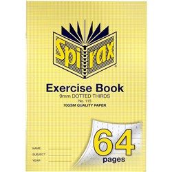 SPIRAX 115 EXERCISE BOOK A4 64 PAGE 9MM DOTTED THIRDS