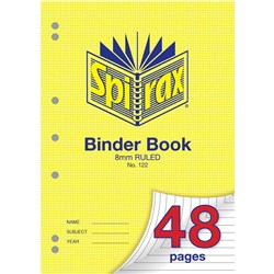 SPIRAX 122 BINDER BOOK A4 48 PAGE 8MM RULED