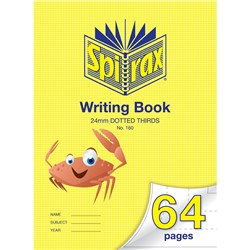 SPIRAX 160 WRITING BOOK 335 X 240MM 64 PAGE 24MM DOTTED THIRDS