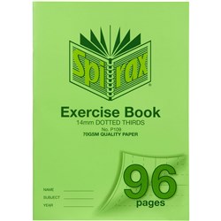 SPIRAX P109 EXERCISE BOOK POLY COVER A4 96 PAGE 14MM DOTTED THIRDS