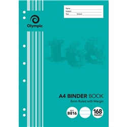 SPIRAX P128 BINDER BOOK POLY COVER A4 192 PAGE 8MM RULED