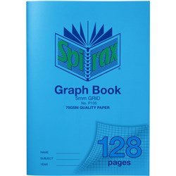 SPIRAX P135 GRAPH BOOK POLY COVER A4 128 PAGE 5MM GRID
