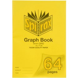 SPIRAX P136 GRAPH BOOK POLY COVER A4 64 PAGE 8MM GRID