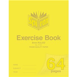 SPIRAX P191 EXERCISE BOOK POLY COVER 225 X 175MM 64 PAGE 8MM RULED