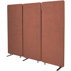 VISIONCHART ZIP ACOUSTIC 3 PANEL DIVIDER SCREEN 1830W X 28D X 1650MMH COPPER