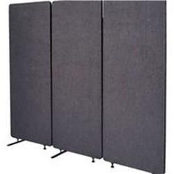 VISIONCHART ZIP ACOUSTIC 3 PANEL DIVIDER SCREEN 1830W X 28D X 1650MMH GRAPHITE