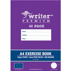 WRITER PREMIUM EXERCISE BOOK A4 8MM RULED 48 PAGES STAR