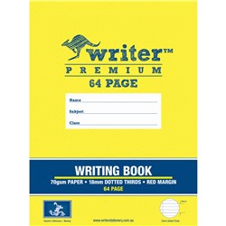 WRITER PREMIUM WRITING BOOK 245X330MM 18MM DOTTED THIRDS 64 PAGES MONKEY