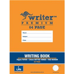 WRITER PREMIUM WRITING BOOK 245X330MM 24MM DOTTED THIRDS 64 PAGES TURTLE