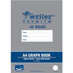 WRITER PREMIUM GRAPH BOOK A4 10MM 48 PAGES BOAT