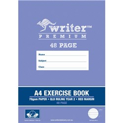 WRITER PREMIUM EXERCISE BOOK A4 QUEENSLAND YEAR 2 RULED 48 PAGES POLICE CAR