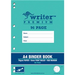WRITER PREMIUM BINDER BOOK A4 8MM RULED 96 PAGES TRUMPET