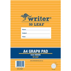 WRITER GRAPH PAD A4 5MM 50 SHEETS
