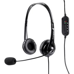 KENSINGTON STEREO USB HEADPHONES WITH MICROPHONE AND VOLUME BLACK