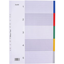 BANTEX DIVIDER A3 5 TABS PORTRAIT ASSORTED