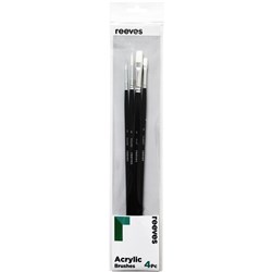REEVES ACRYLIC BRUSHES LONG HANDLE SET OF 4
